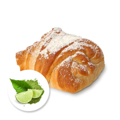 Buchta matcha s limetkou