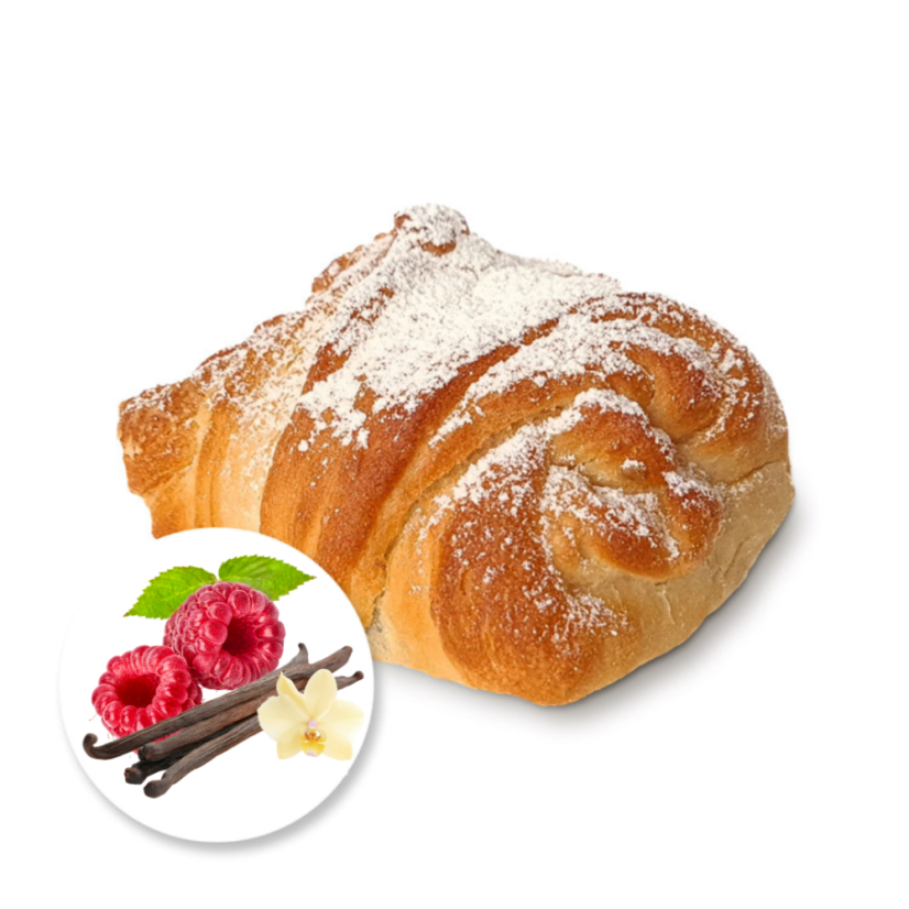 Buchta vanilková s malinami